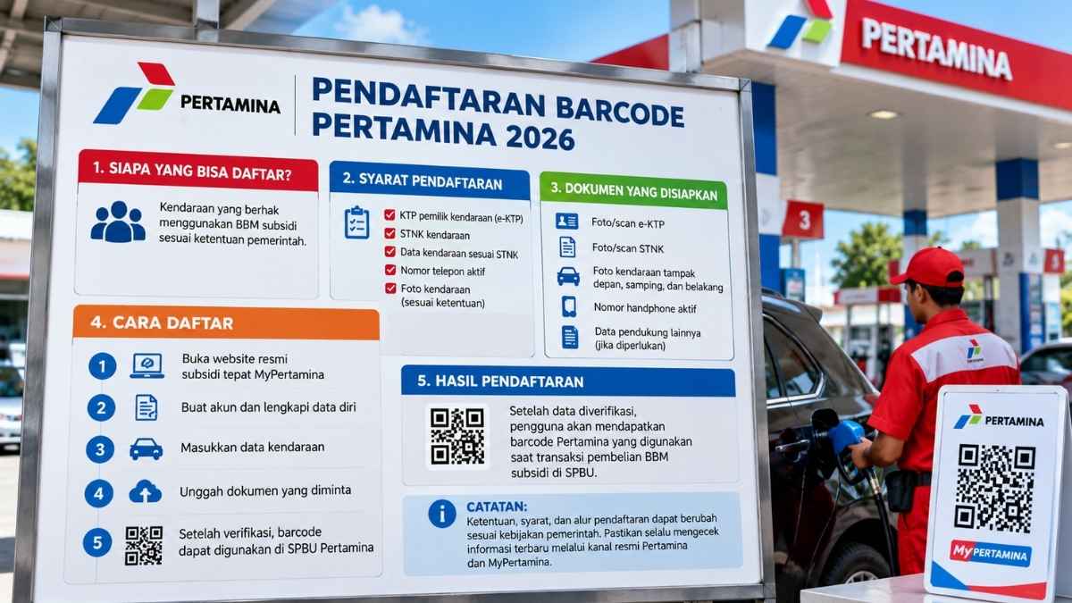 Cara Daftar Barcode Pertamina 2026, Cek Syarat dan Dokumen yang Perlu Disiapkan